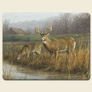   Legends white Tail Deer Glass Tempered Cutting Board: Kitchen & Dining