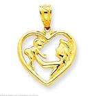 FindingKing 14K Gold Mother & Baby Heart Charm