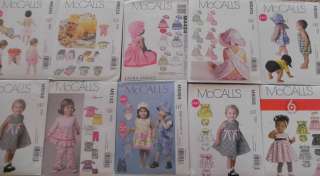 McCalls Infant Sewing Patterns, new, uncut  