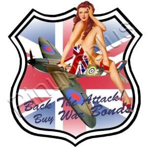  Pinup Decal WWII Spitfire UK Shield S285 Musical 