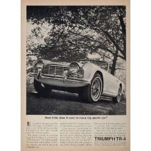 1962 Ad Vintage Triumph TR 4 Convertible Sports Car   Original Print 