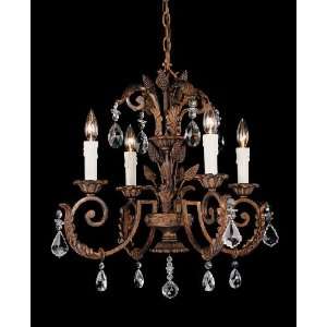 Chandelier   Distressed Antique Bronze with Clear Cut Crystals Finish