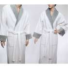Linum Home Textiles Luxury White Terry Velour Bathrobe with Gracious 