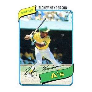  Rickey Henderson Unsigned 1980 Topps Card: Sports 