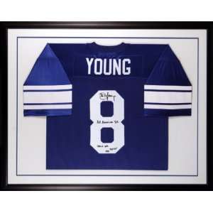  Steve Young BYU Cougars Framed Autographed Blue Jersey 