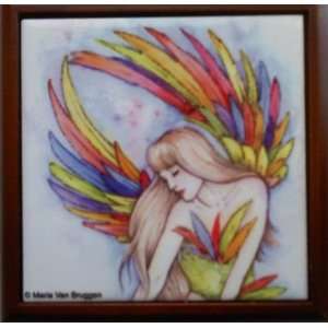 Rainbow Bird Happiness Ceramic Tile Box MVB21BX By Maria Van Bruggen