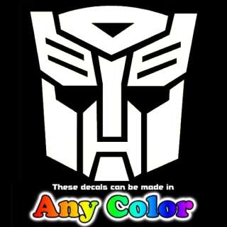 TRANSFORMERS AUTOBOT ANY COLOR 8 inch Decals Stickers  
