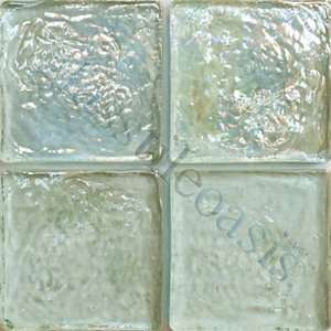 Aqua 1 5/8 x 1 5/8 Aqua 1 5/8 Squares Glossy & Iridescent Glas 