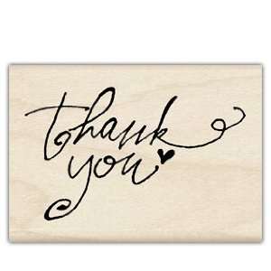  Thank You Heart Wood Mounted Rubber Stamp Arts, Crafts 