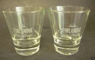 FINLANDIA VODKA ROCK GLASSES FINLAND SHOT BAR GLASS  