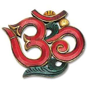  OM Symbol Wooden Wall Hanging, Colored, 8H x 9W