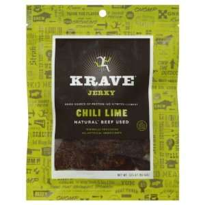 Krave Beef Jerky, Chili Lime, 3.25 Ounce  Grocery 