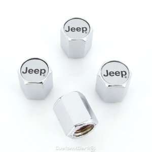  Jeep Silver Logo Tire Stem Valve Caps: Automotive