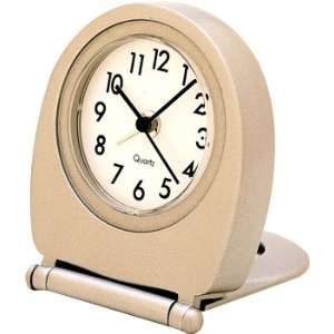 Zinc Alloy Travel Alarm Clock/Flip Case/Brushed Finish:  
