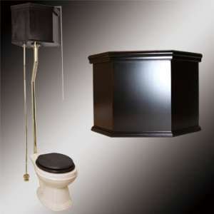   China, Dark Oak Finish Corner High Tank Toilet L pipe: Home & Kitchen