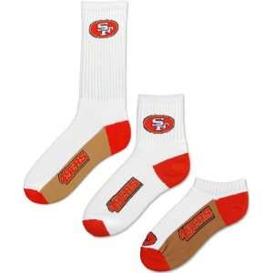  San Francisco 49ers Mens 3 Pair Sock Pack Sports 