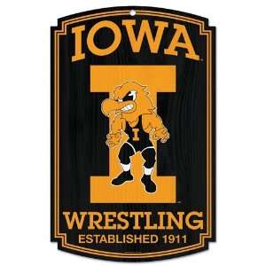 Iowa Hawkeyes Sign   Wood Wrestling Style  Sports 