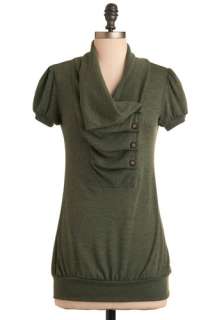     Green, Solid, Pleats, Short Sleeves, Work, Casual, Buttons, Long