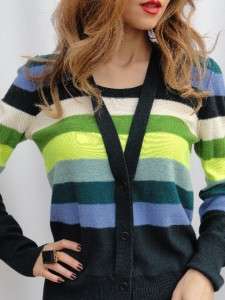 BN Sonia Rykiel Colourful Strip 100% Merino Wool Sweater / Jumper UK10 
