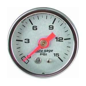   Fuel Pressure Gauge 1.5 in. 0   15 psi Silver Dial Face Automotive