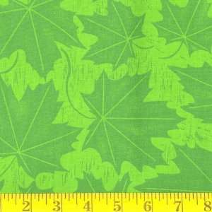  45 Wide Woodwinds Leaf Lime Green Fabric By The Yard 