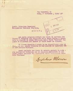 GUGLIELMO M. MARCONI   TYPED LETTER SIGNED 11/01/1930  