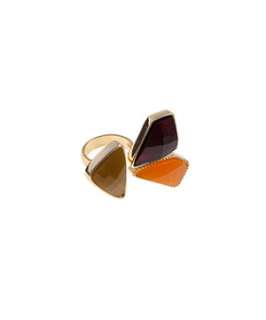 Brown Pattern (Brown) Abstract Stone Ring  248687729  New Look