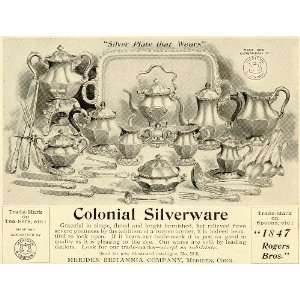  1899 Ad Meriden Britannia Colonial Silverware Tableware 