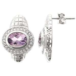   With Bezeled Oval Amethyst And White Topaz Pave CleverEve Jewelry