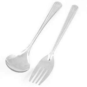 Amico Stainless Steel Tableware Nonslip Handle Fork Soup Spoon Silver 