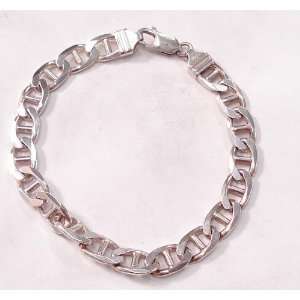  Italian Silver Mariner Link Chain Silver Bracelet 9 