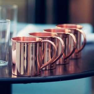  13.5oz 4 Pack, Solid Copper Moscow Mule Mugs by Paykoc 