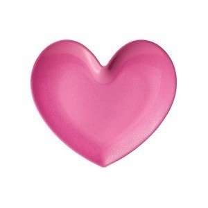   Pink Glitter Heart Shaped Melamine Dinner Plate 
