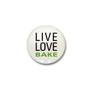  Live Love Bake Chef Mini Button by CafePress: Patio, Lawn 