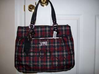   Coach 18713 Poppy Tartan Plaid Multi Glam Tote Bag Handbag NWT  
