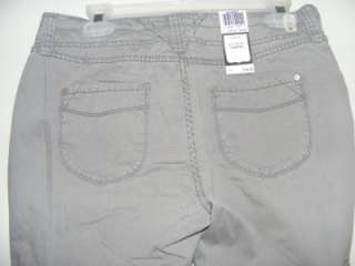 New LEVIS gray khaki boyfriend fit Cargo pants jeans size 6 roll up 