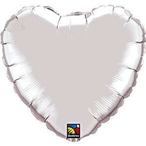  Shimmering Silver 18 Mylar Heart Shape Balloon: Toys 