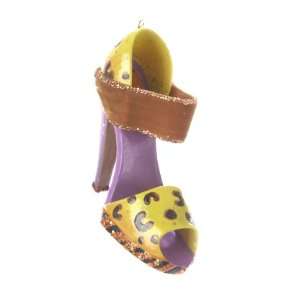   Leopard Print Sequined Peep Toe Shoe Christmas Ornament: Home