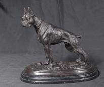 French Bronze Casting Boxer Dog by PJ Mene  