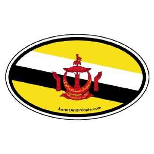  Brunei Flag Car Bumper Sticker Decal Oval: Automotive