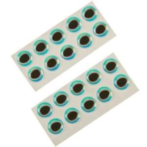  Fly Tying   Oval Pupil 3D Adhesive Eyes   blue / pearl 