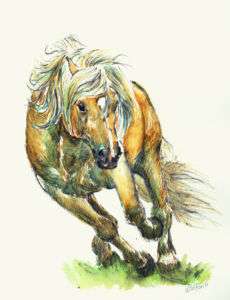 WOLFGRAPHICS POSTER Gemälde ALMATHLET Pferd Haflinger  