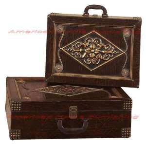   Wooden Luggage / Storage boxes with Antique Designing: Home & Kitchen