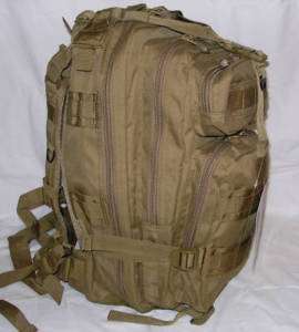 Tactical 3 Day Molle Military Assault Medium Backpack Coyote Tan 