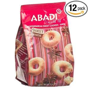 Abadi Mediterranean Sweet Cookies, Anise, 8 Ounce Bags (Pack of 12 
