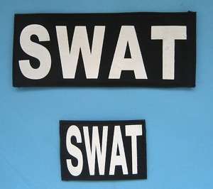 New SWAT Chest & Back Patches Black  Airsoft  