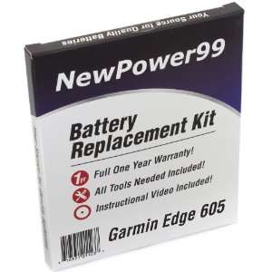 Garmin Edge 605 Battery Replacement Kit with Installation Video, Tools 