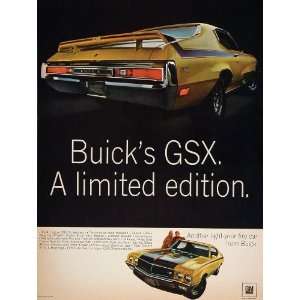  1970 Print Ad Gold Buick GSX Muscle Car Light Your Fire 