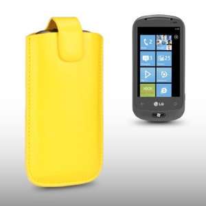  LG C900 OPTIMUS 7Q YELLOW PU LEATHER POCKET POUCH COVER 