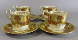 1918 Royal Worcester Vintage Porcelain Demitasse Cup & Saucer Set 